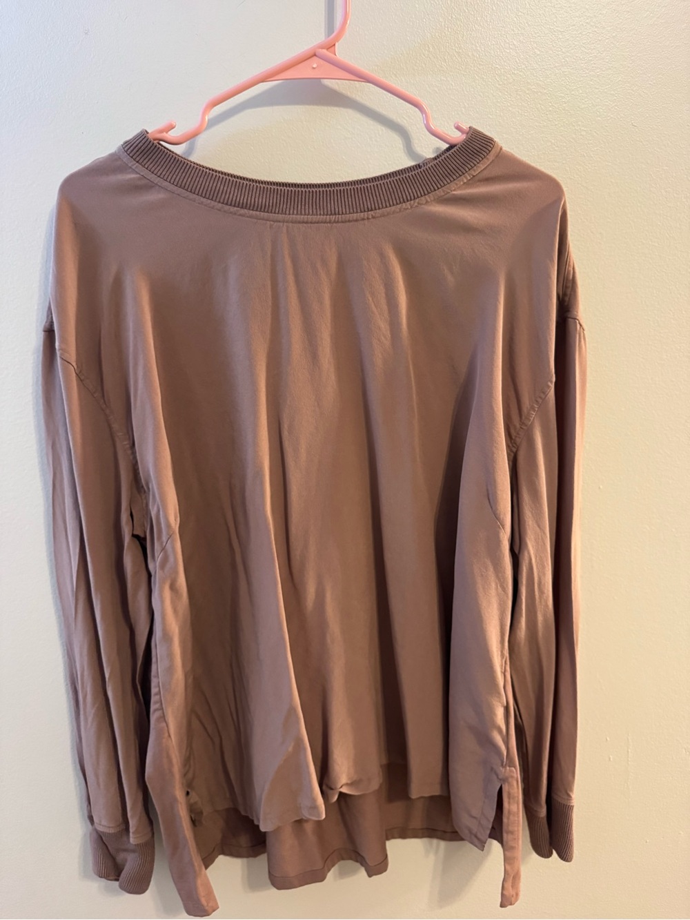 Athleta Long-Sleeve Relaxed Tee in Mauve Brown